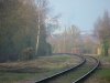 Looking north adjacent the houses on the old goods yard. Tall signal post still extant Feb 2019.JPG