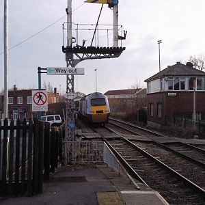 a diverted HST crawls south past Seaham box, 01 09