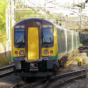 350115 leaving Coventry with a London Midland service for Northampton on 11th October 2008