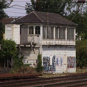 2002, September. General view from SE prior to any work on the box. Windows are covered over with plastic.