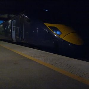 Night time Class 395 at Stratford Int
