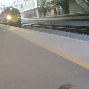 Class 395 arriving at Stratford Int