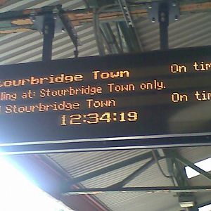 Info display board at Stourbridge Junction