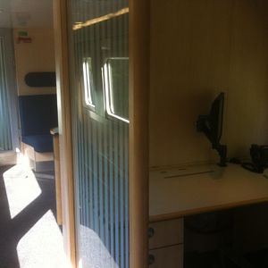 The office area on the New Measurement Train