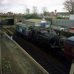 101 Lisburn 03 11 1990
101 rescues RPSI 4 after failing on the Knockmore Bank