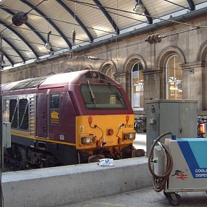 'Thunderbird' rescue locomotive 67002 at Newcastle.