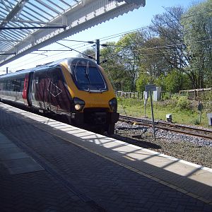 A Voyager pauses at Berwick on its way North.