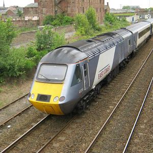 43295 on the rear of an Aberdeen- King's Cross train at Arbroath.