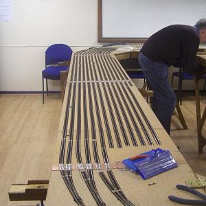 Members of Bouville Model Railway Club have now put most of the N Gauge track on all the boards and we soon be stating on the shed