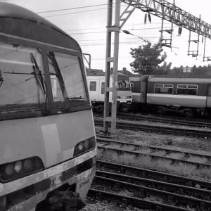 left to right. 321448. 321421. carriage 78159. train 321...
Clacton rail station in summer 2012