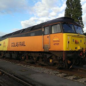 47727 Rebecca joins 47739 Robin of Templecombe at Wimbledon top yard 31/08/14