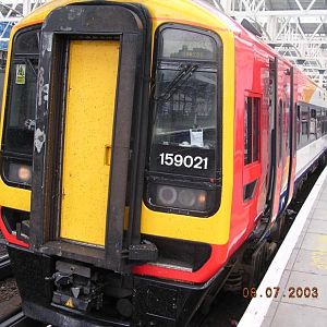 159021 with accomplice on 1035 Waterloo to Exeter St Davids on 08/07/2003...I had learnt these units in the summer of 2001.The facts of the timestamp