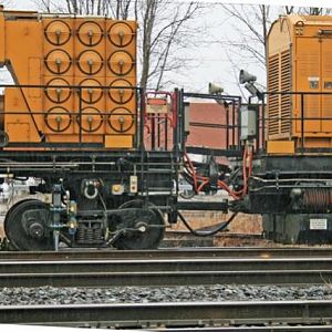 Loram 6604 Siding was last used this spring for a Loran railgrinding outfit.