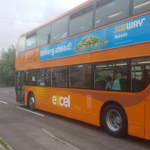 33419 the first vehicle in the new North Somerset Excel Livery. Taken 18:55 24/06/17 in Worle.