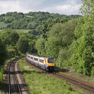 IMG 2147

EMT class 222 Meridian no. 222005 approaches Duffield on a Sheffield to London St Pancras service. 
30/5/2017