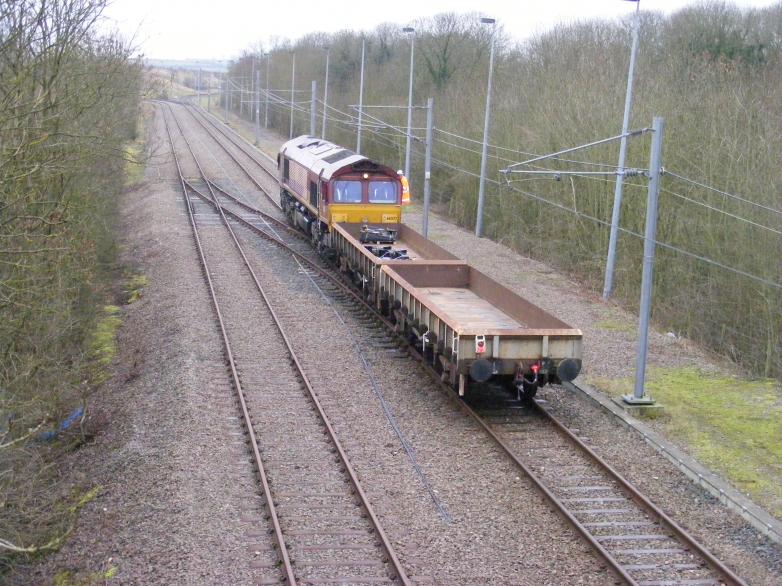 class 66 delivering barrier wagons