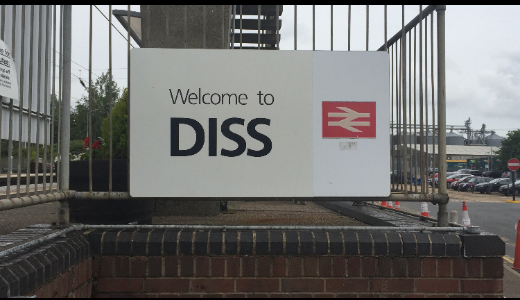 Diss Station sign
