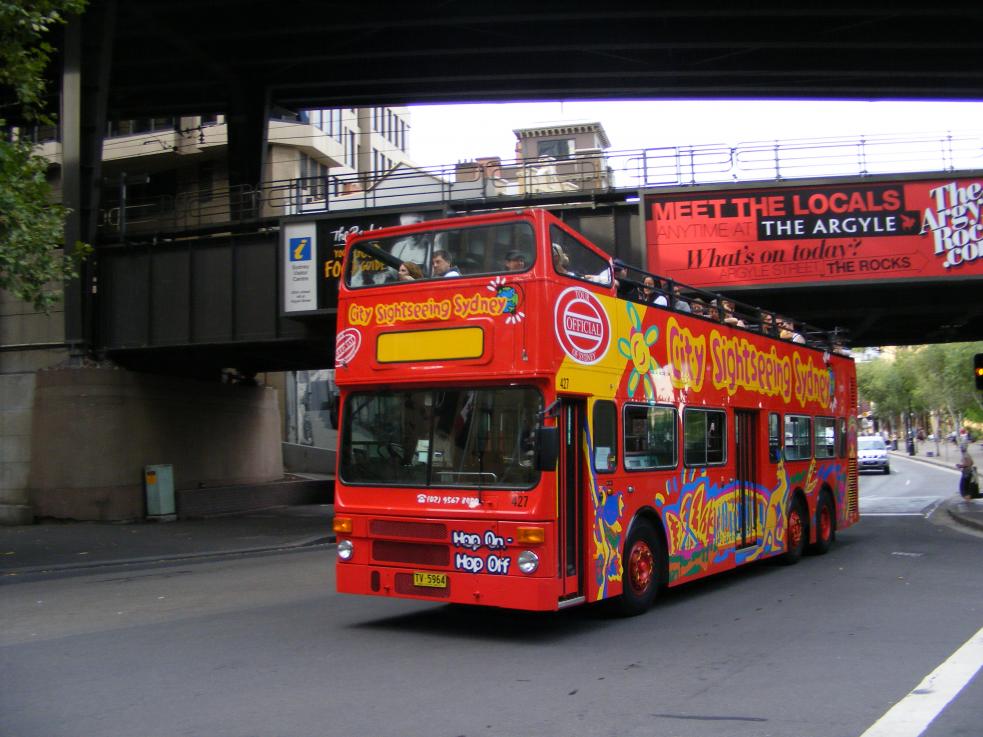 Double deck open top bus in Sydney.