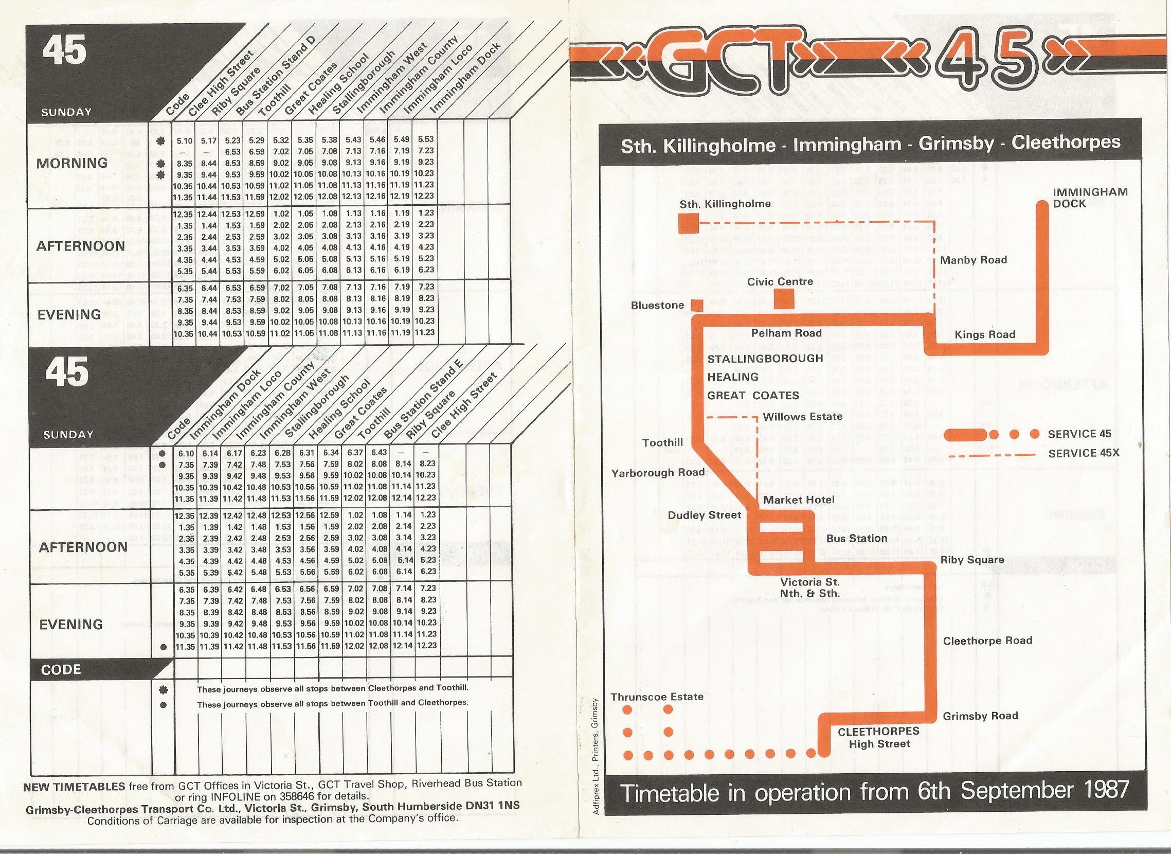 Grimsby Timetable 450003