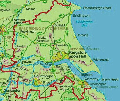 Humberside map.