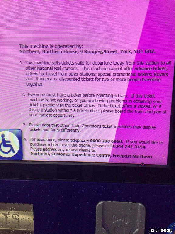 Marton Station TVM screen text