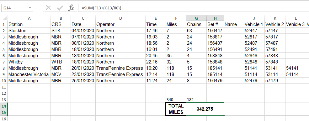 MilesandChains Excel